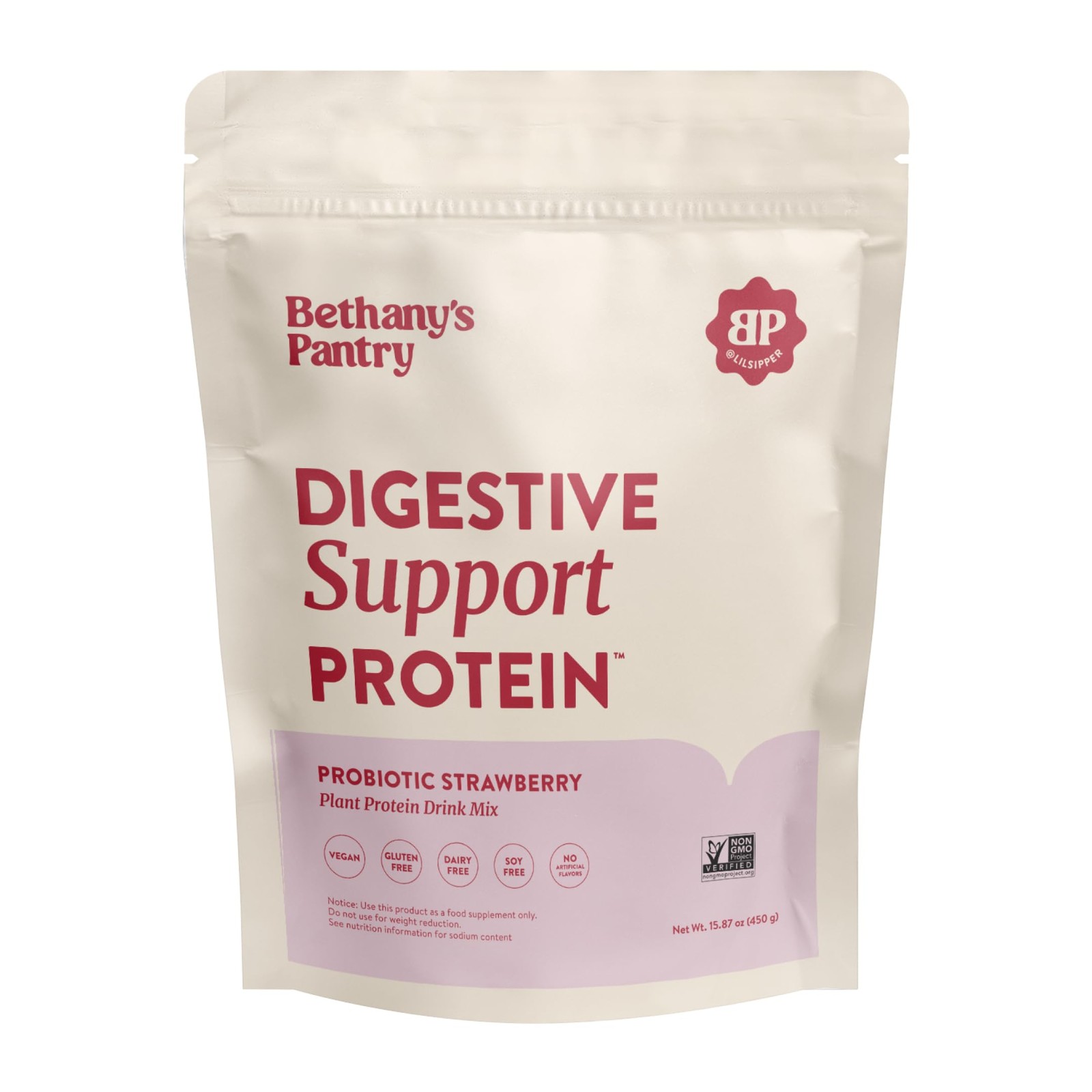 BETHANY’S PANTRY Digestive Support Protein Powder Vegan Pea Protein 25 g