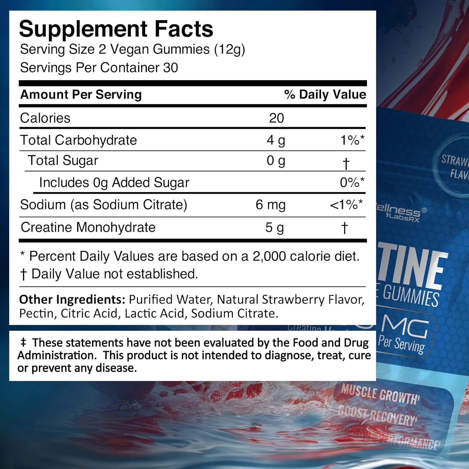 Creatine Gummies 5000Mg, 30 Servings Creatine Monohydrate Gummies – Third-Party