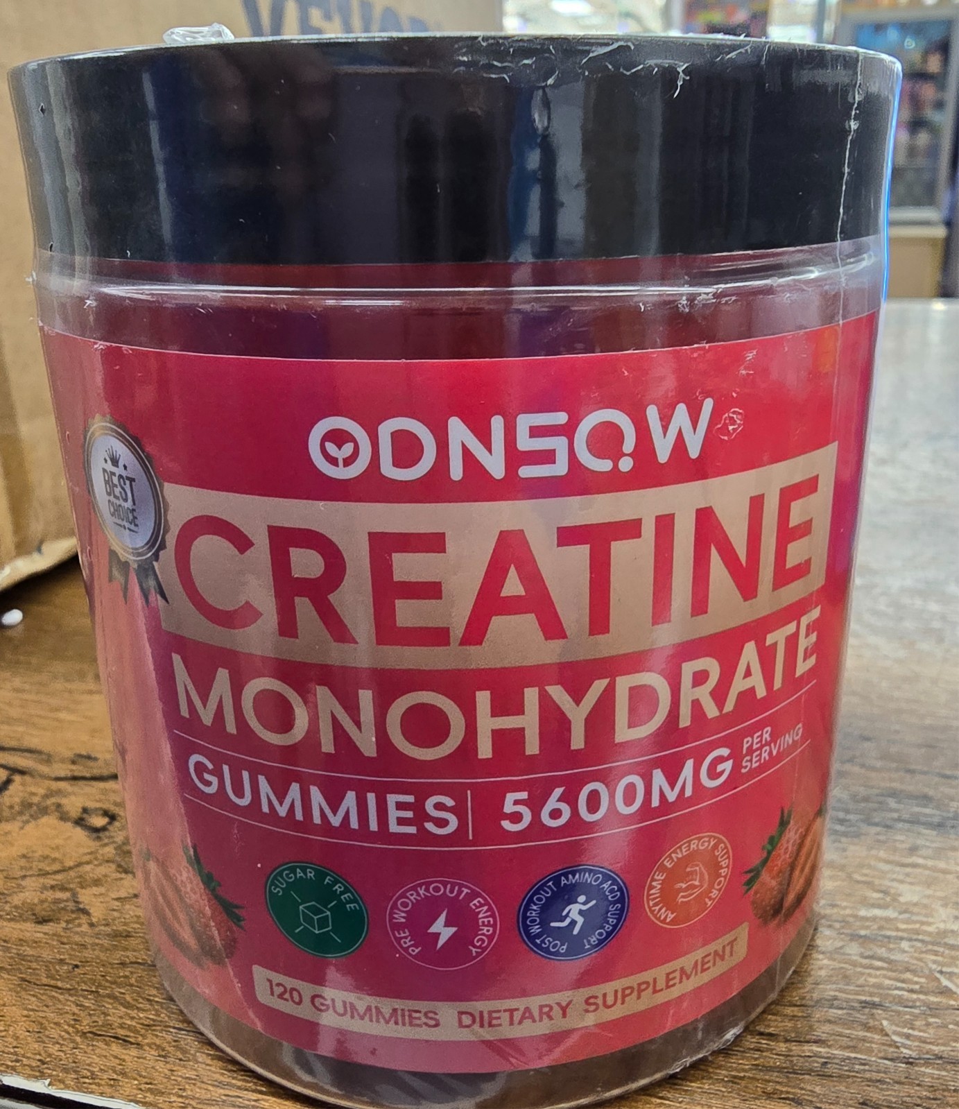 Creatine Monohydrate – 120 Gummies – Strawberry 5600mg Per Serving – |EXP 09/26|