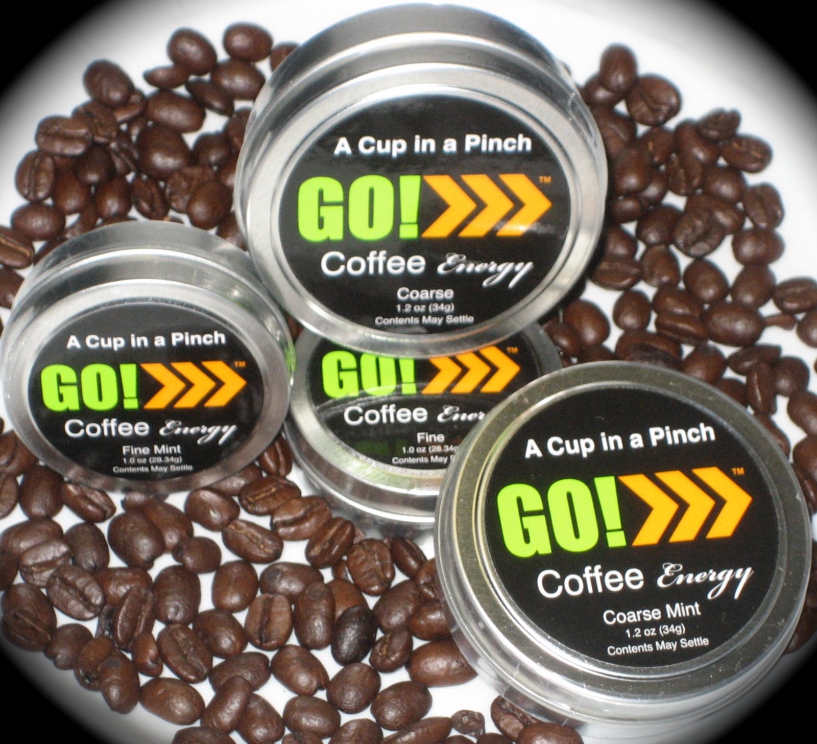 GO! Coarse Original 4 Tins Coffee Energy- Burn Fat- Coffee Chew- Coffee You Eat