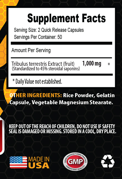Male enhancement – TRIBULUS TERRESTRIS – testosterone 3 Bottles 300 Capsules