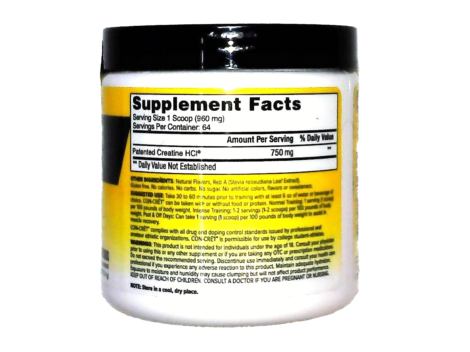 CON-CRET PATENTED CREATINE HCL LEMON-LIME 64 SERVINGS 2.2 Oz POWDER EXP. 12/2024