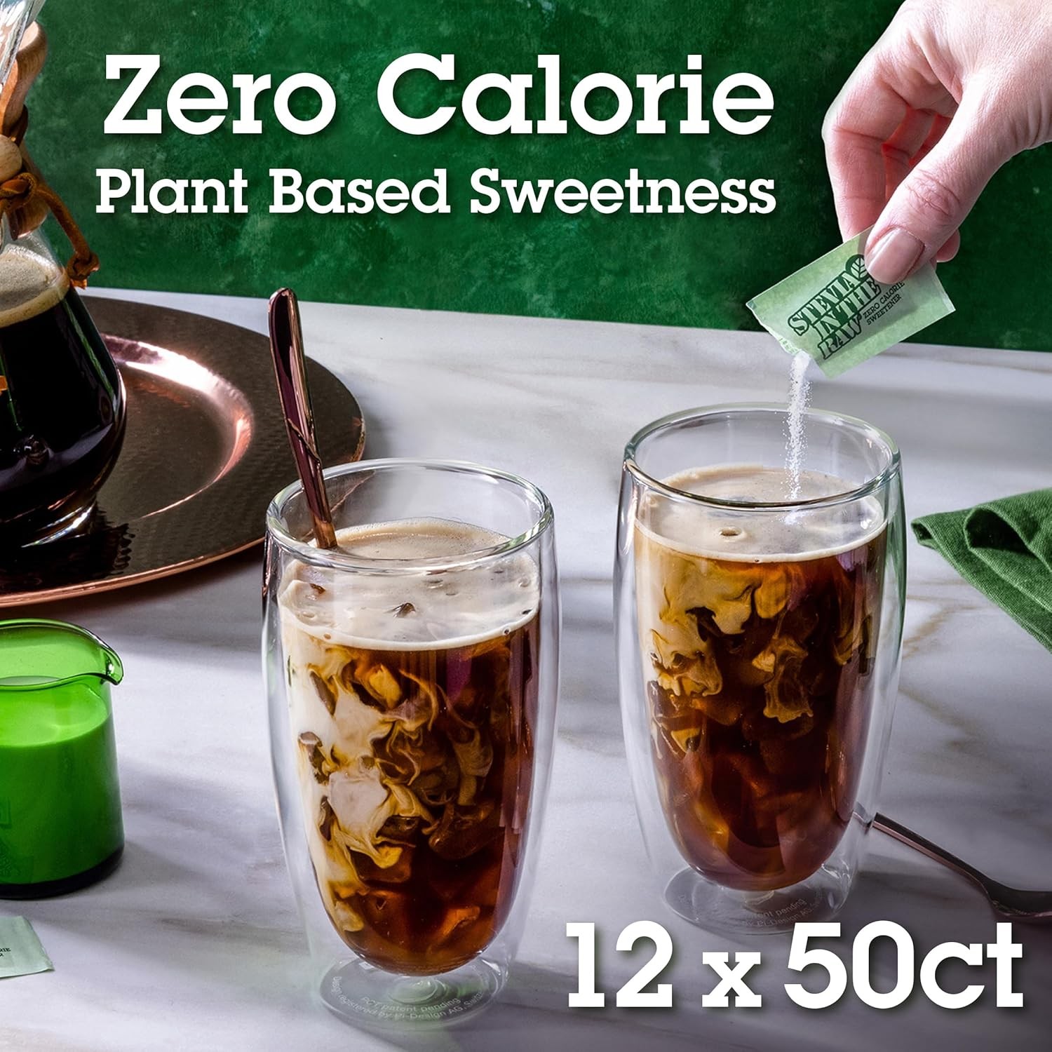 Stevia In The Raw, Plant Based Zero Calorie, Sugar 50 Count (Pack of 12)