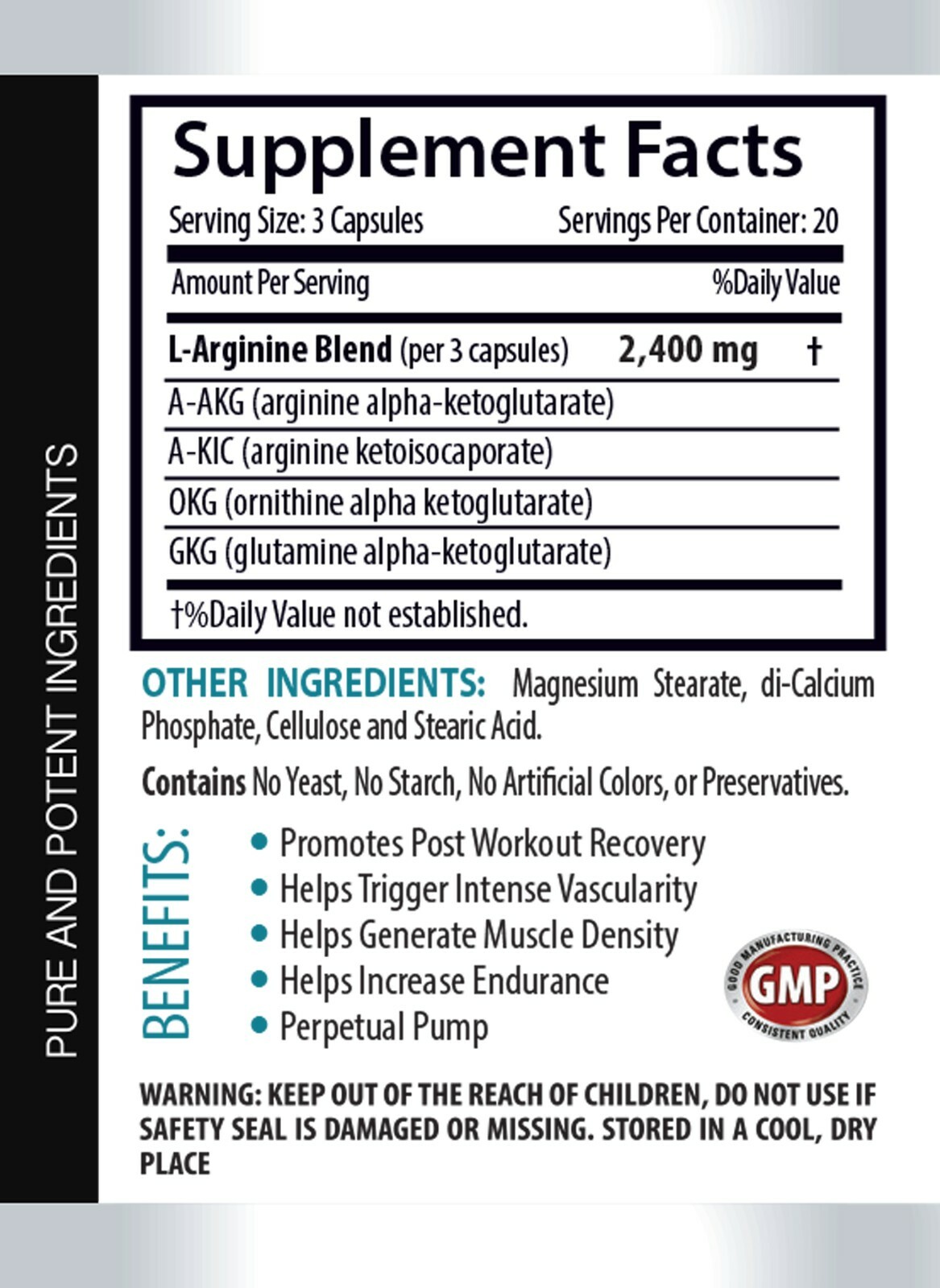 Nitric Oxide Enhancer – NITRIC OXIDE 2400mg – Reduced Fatigue Level – 2 Bottles