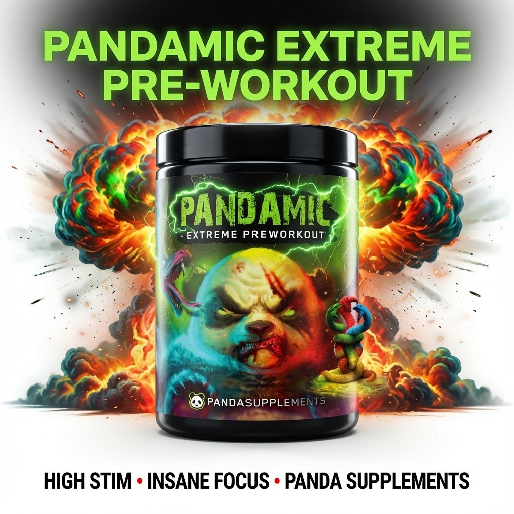 PANDA Supplements Pandamic Extreme Pre Workout 25 Servings Sour Gummy Energy