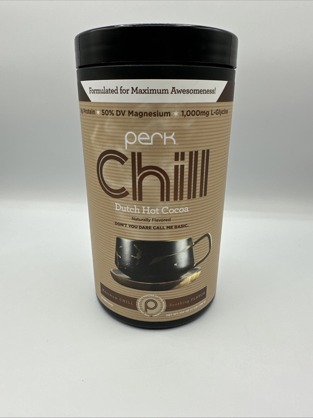 Perk Chill Dutch Hot Cocoa Flavored Drink Mix (18 Servings) Exp. 09/2026 17.4 Oz