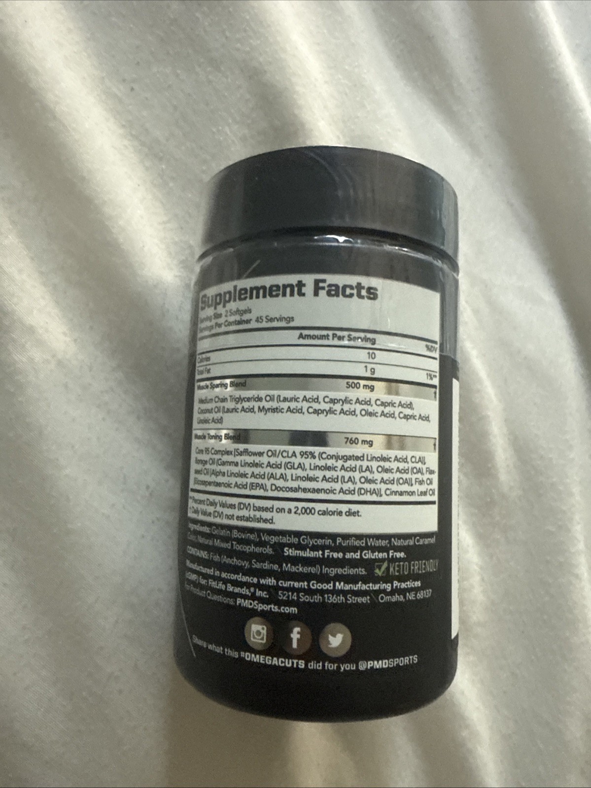 Omega Cuts Elite-Omega Fatty Acids & CLA for Muscle & Definition-90 Caps.Exp2027