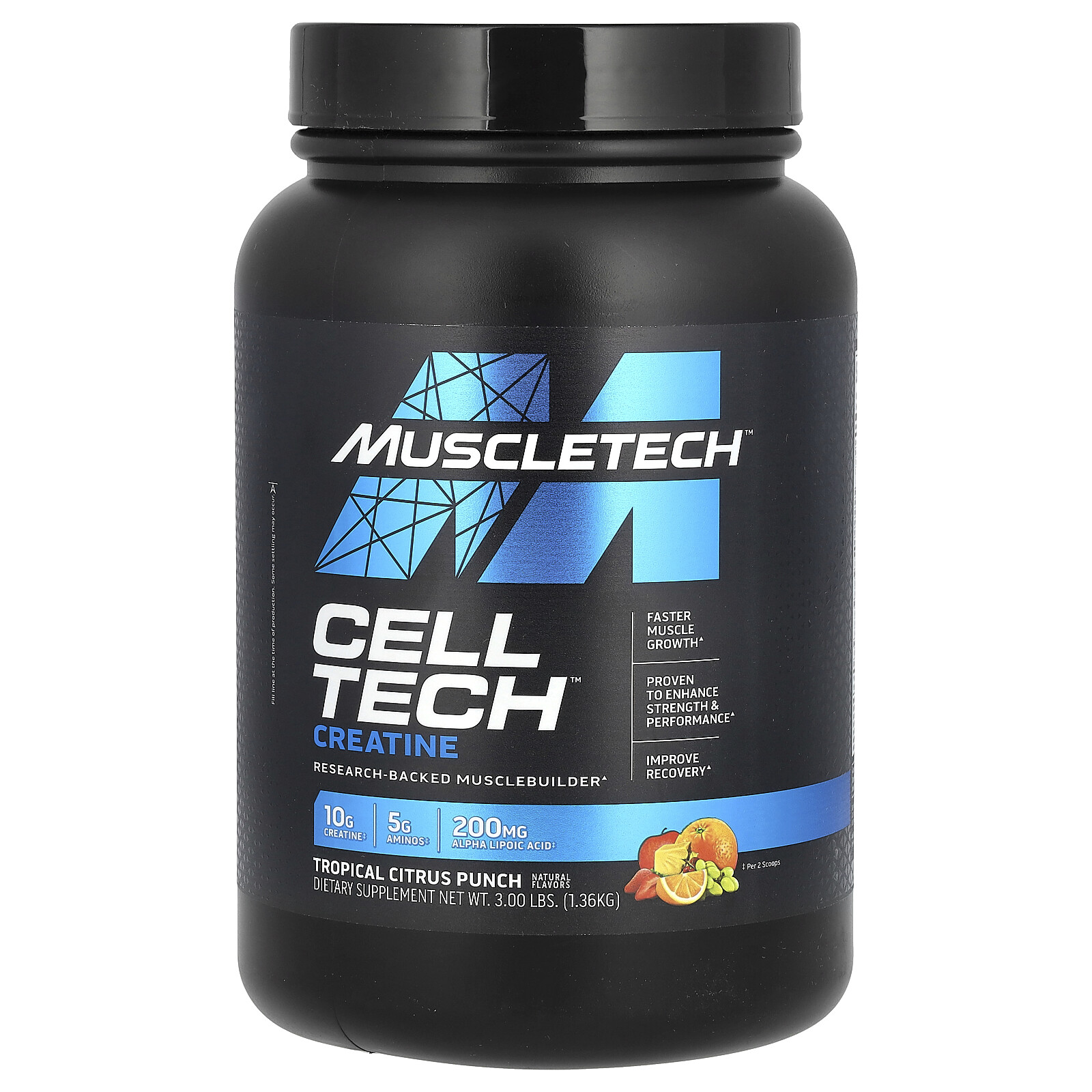 Cell Tech Creatine, Tropical Citrus Punch, 3 lbs (1.36 kg)