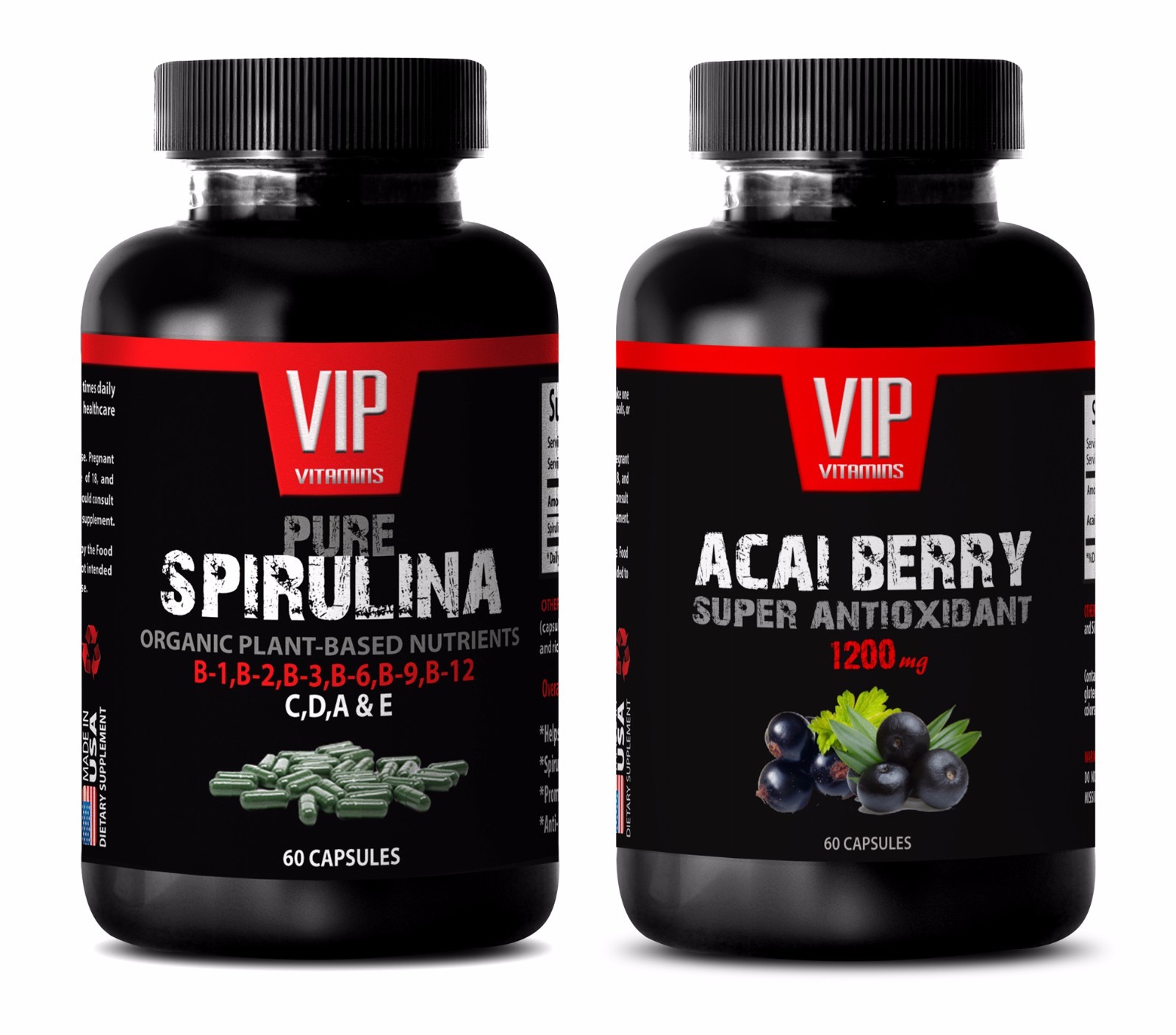 Anti-aging naturals – SPIRULINA – ACAI COMBO – spirulina and chlorella powder