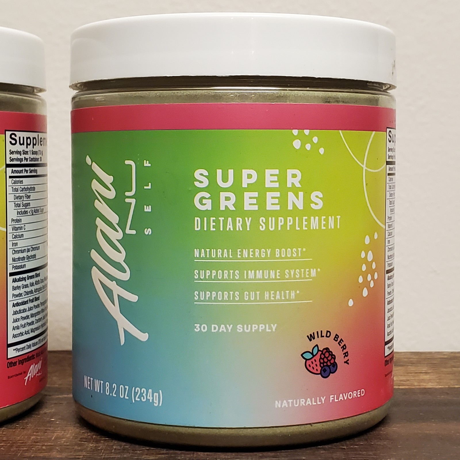 2x Alani Nu Super Greens Energy Antioxidant Superfoods Blend Powder Wild Berry