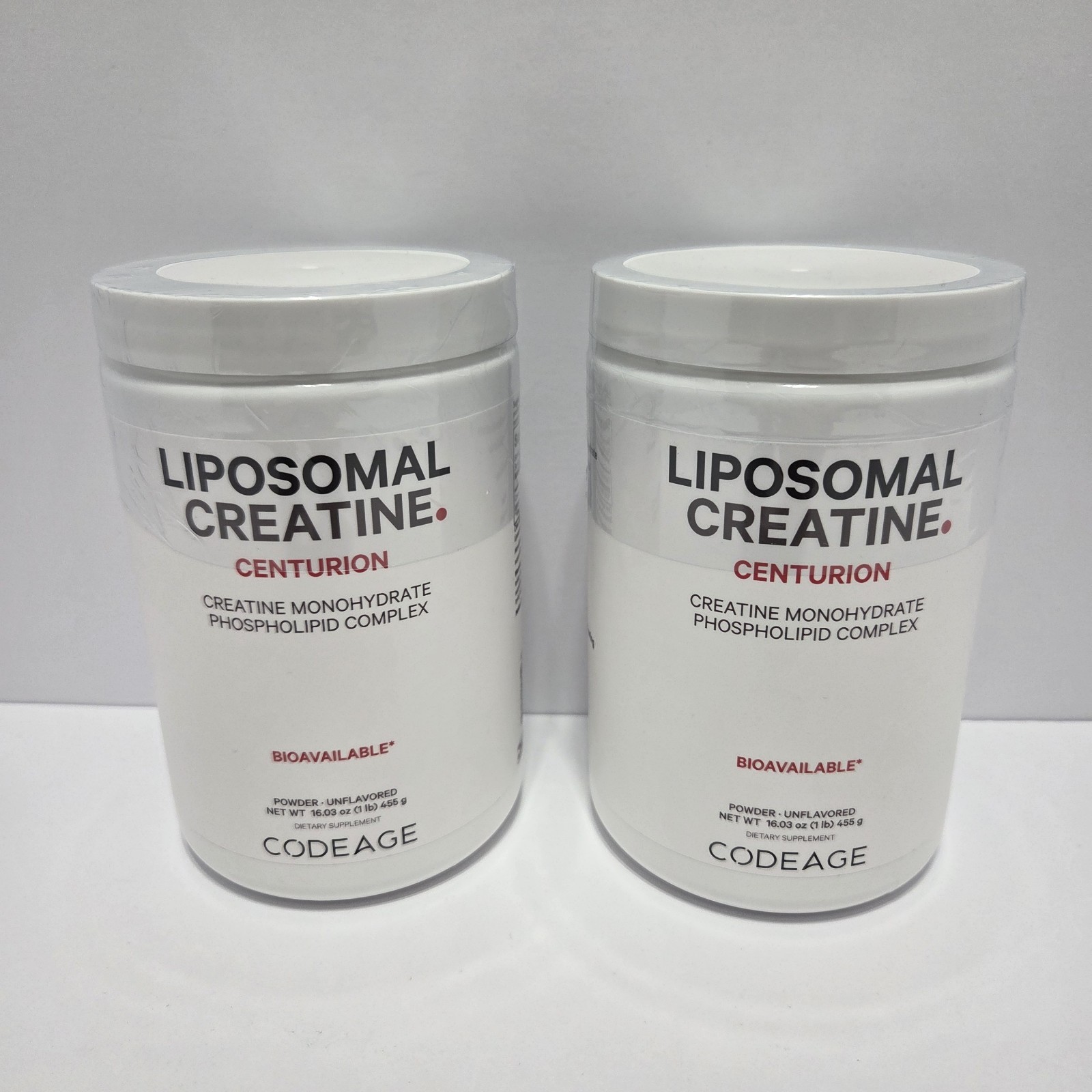2x Codeage – Centurion – Liposomal Creatine Powder, Unflavored, 1 lb (455 g)