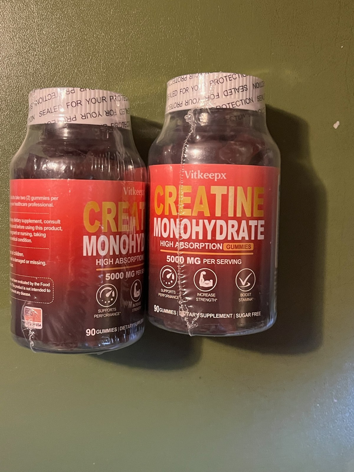Creatine Monohydrate Gummies 2 pk5000mg 90 each Sugar Free Strawberry EXP 08/26