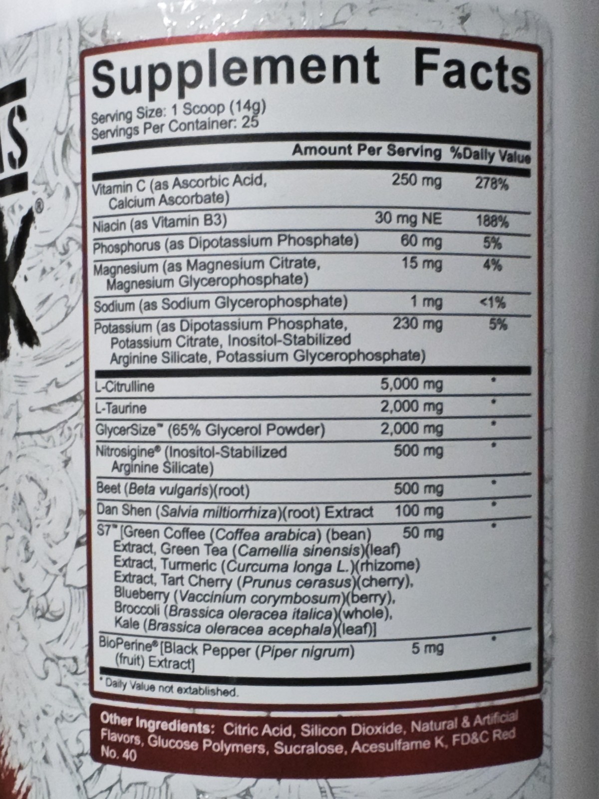 5% Nutrition Full AF Non-Stim Pre-Workout Fruit Punch 25 Servings