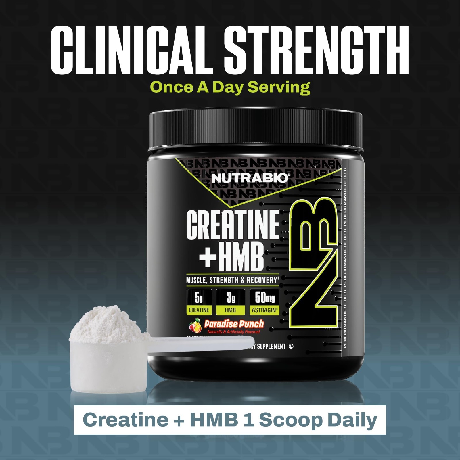 Creatine Monohydrate + HMB Powder for Muscle Growth & Strength – 30 Servings