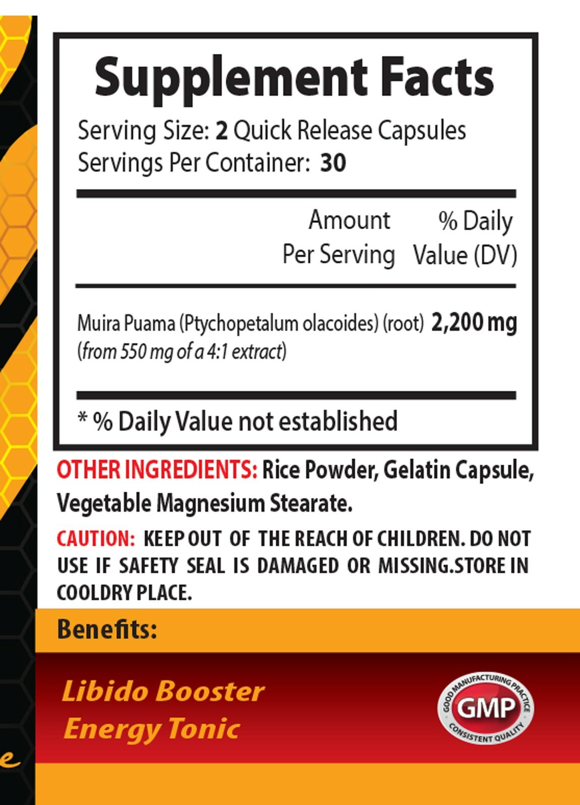 mood dupport – MUIRA PUAMA EXTRACT 2200mg – muira puama capsules – 1B