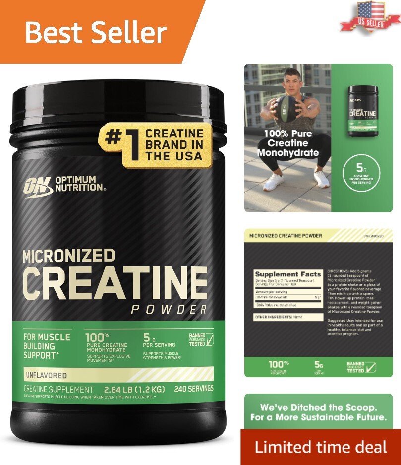 240 Servings Micronized Creatine Powder – Supports Muscle Growth & Recovery