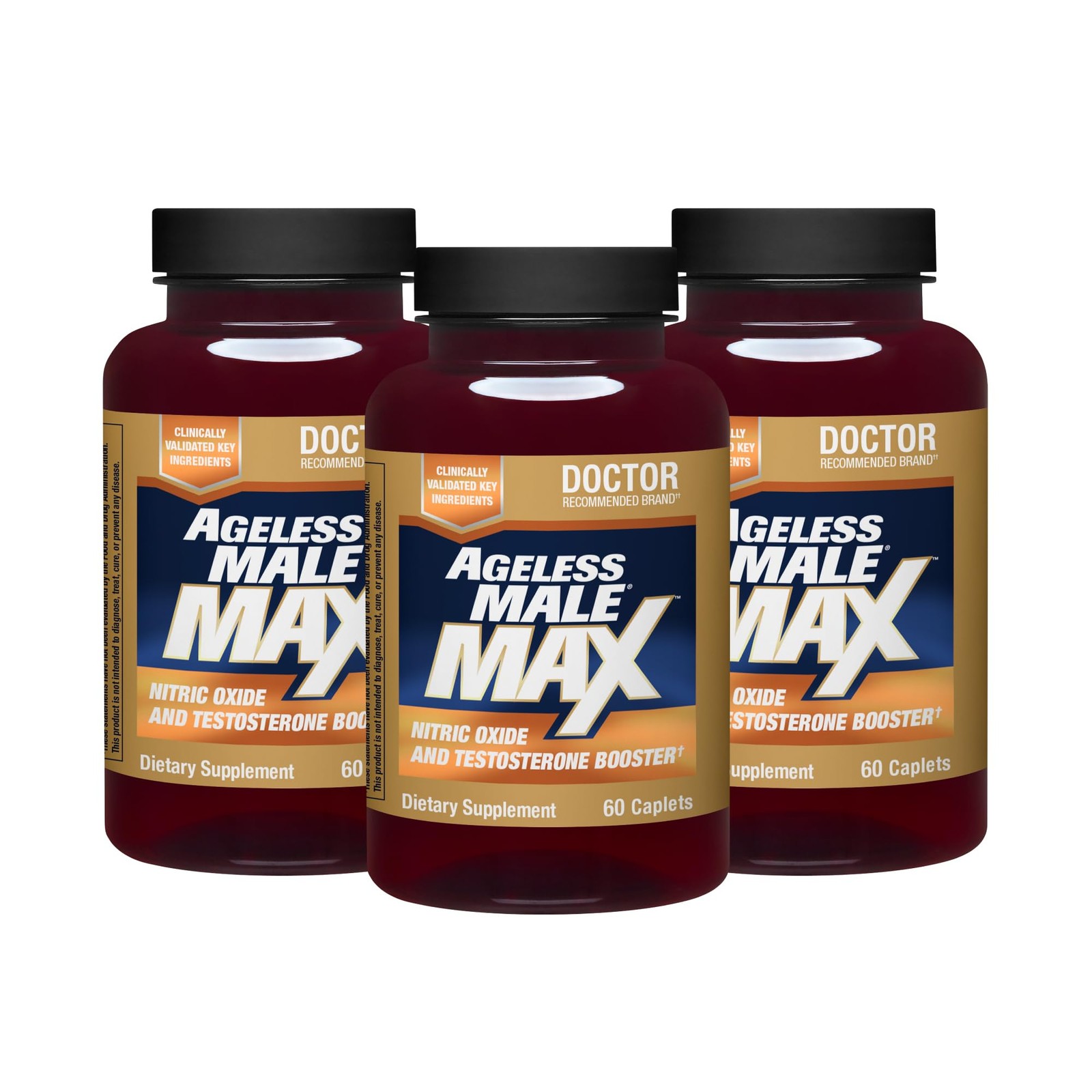 Ageless Male Max Total Testosterone Booster for Men 180 Count (Pack of 1)
