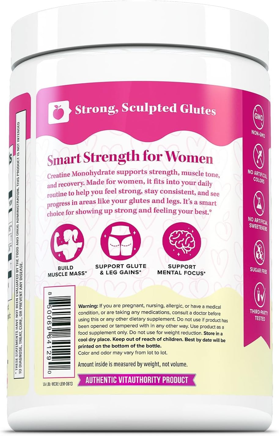 Vitauthority Women’s Micronized Creatine Monohydrate Powder ~ LEMONADE FLAVOR