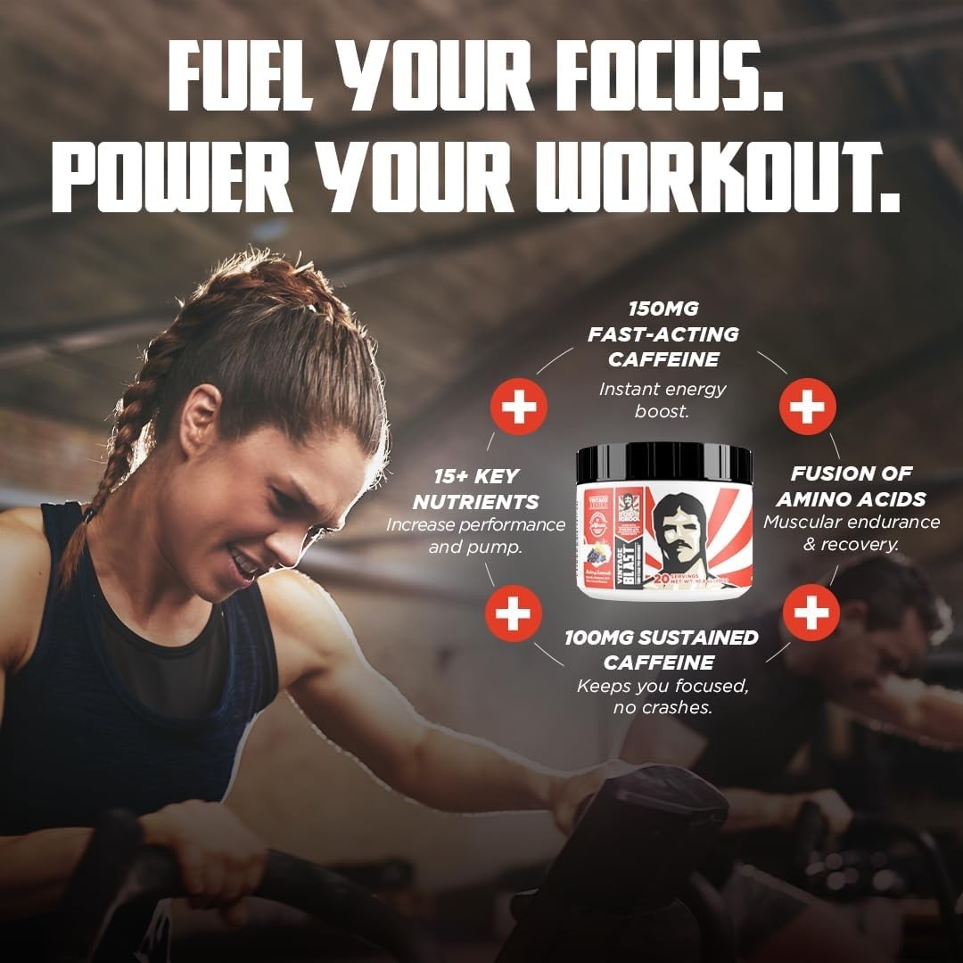Pre Workout Supplement with Natural Ingredients for Laser Focus & Energy
