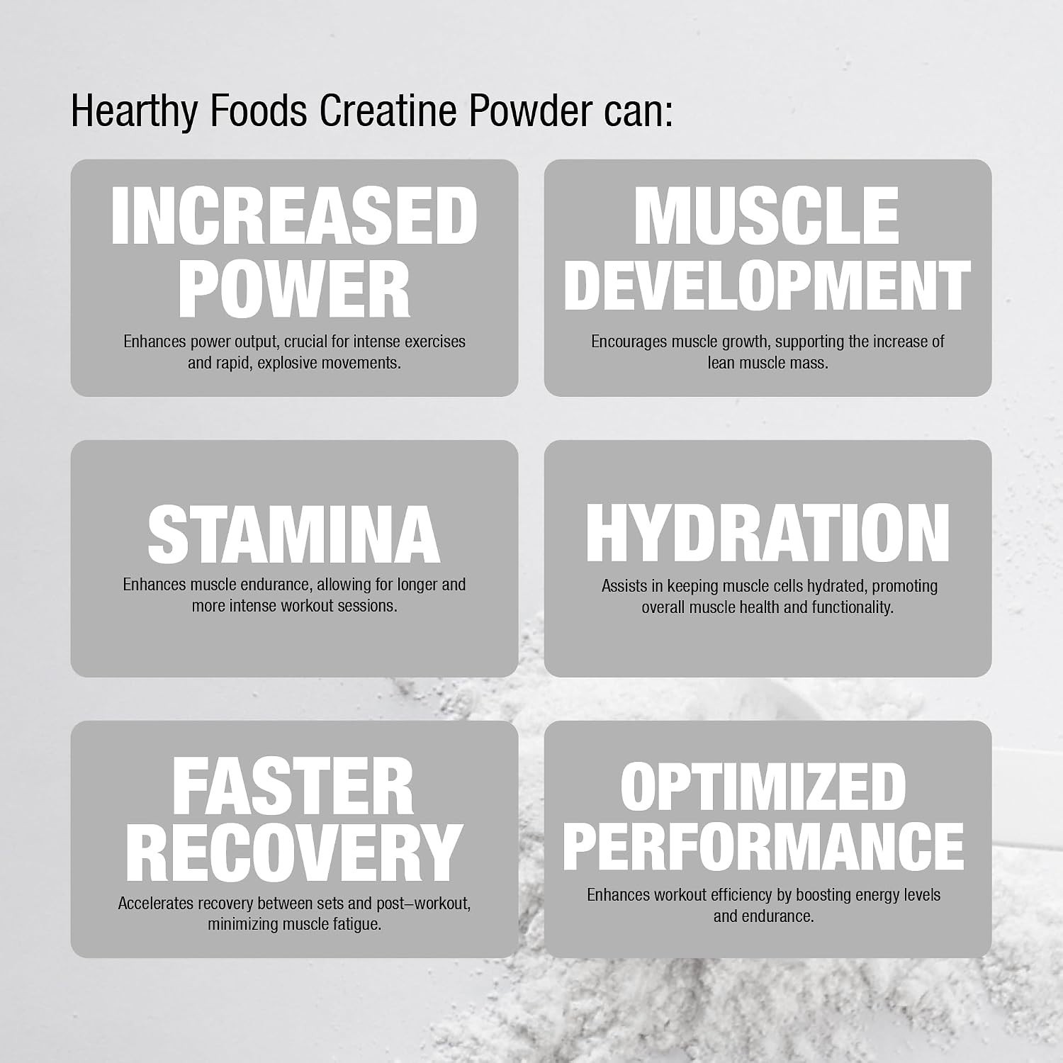 HEARTHY FOODS Creatine Monohydrate Micronized Powder 500G – 100 Servings, 5000mg