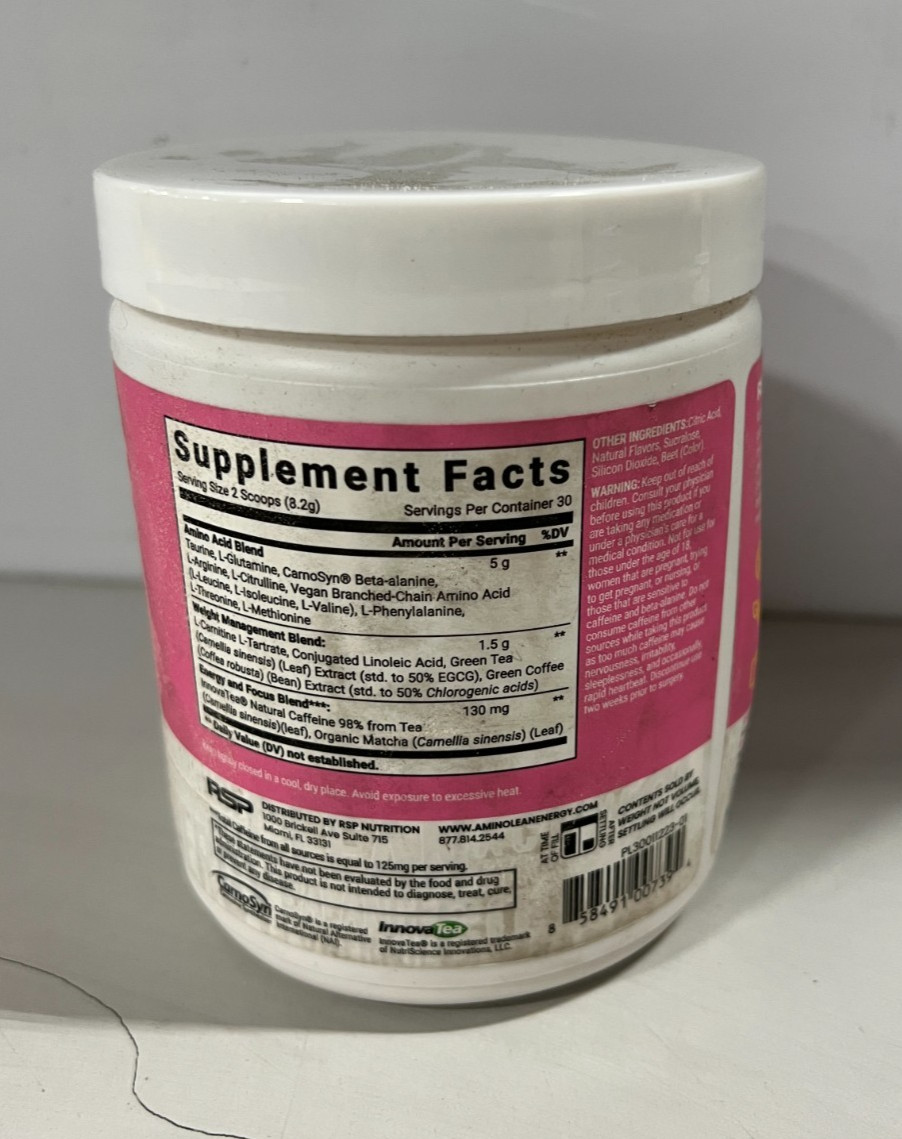 RSP Clean Active Nutrition AminoLean Energy Pink Lemonade 8.68 oz