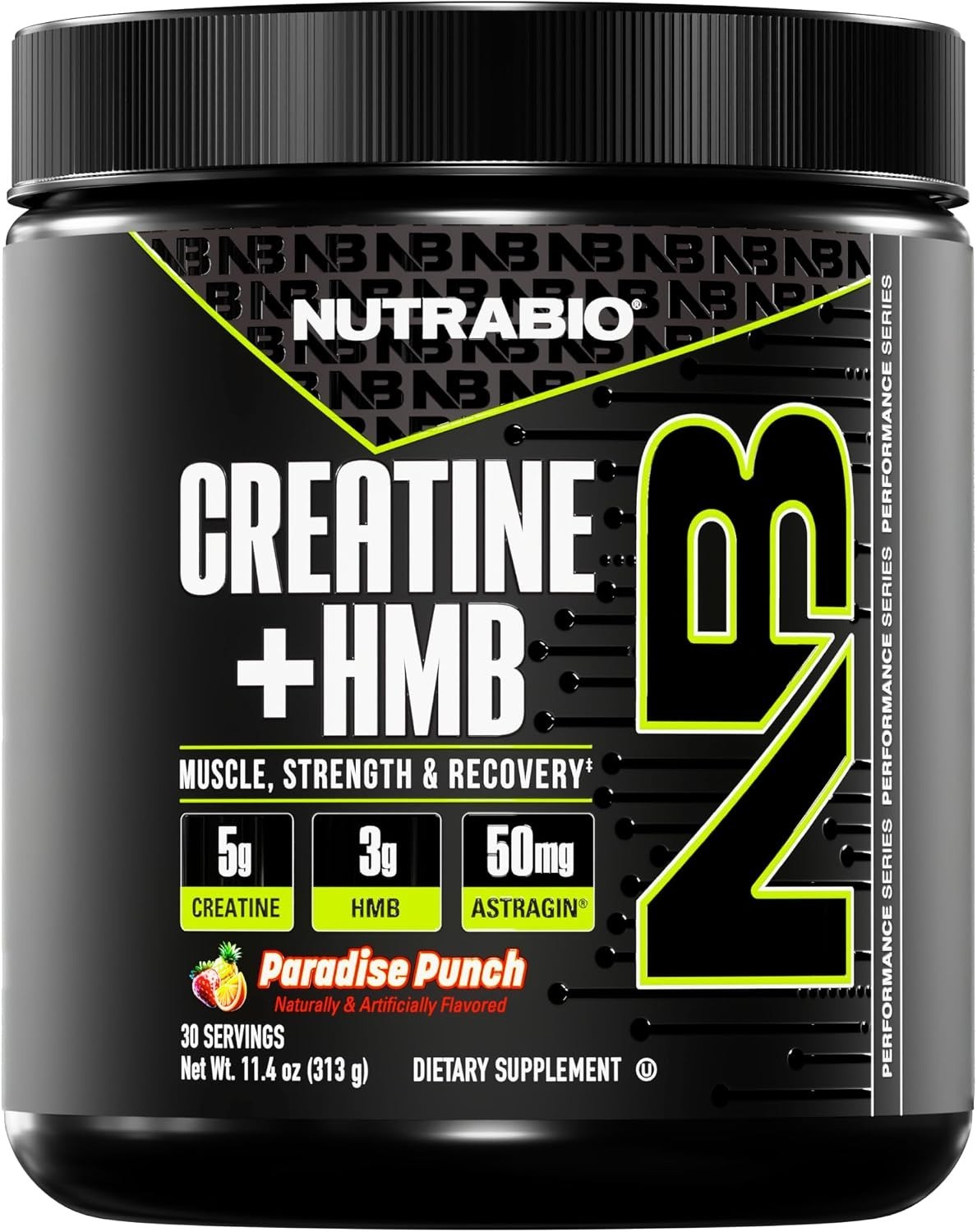 NutraBio Creatine + HMB- Creatine Monohydrate with HMB Powder for Muscle Growth