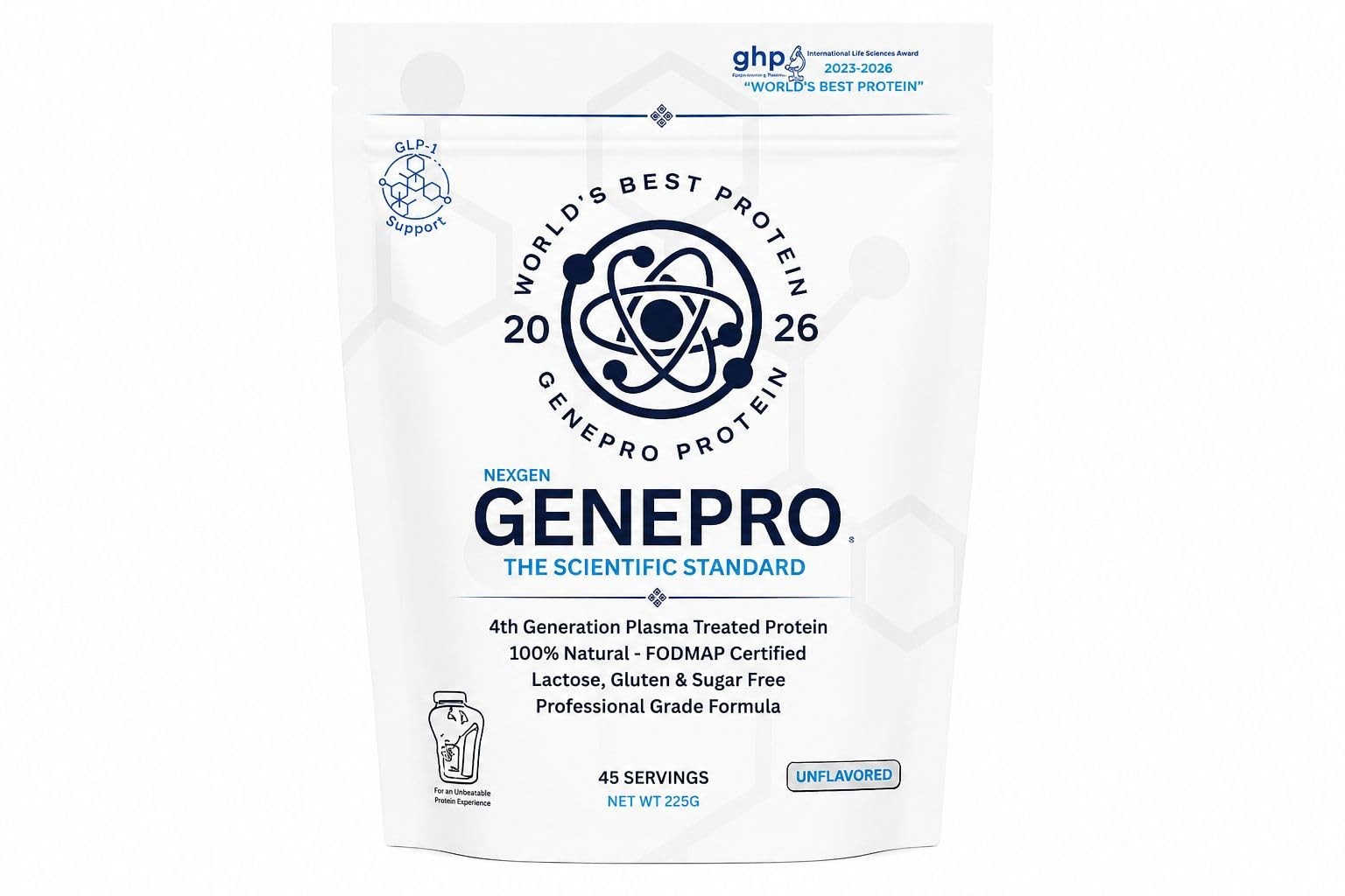 GENEPRO GEN. 3 Unflavored Protein Powder New Formula LactoseFree, GlutenFre…