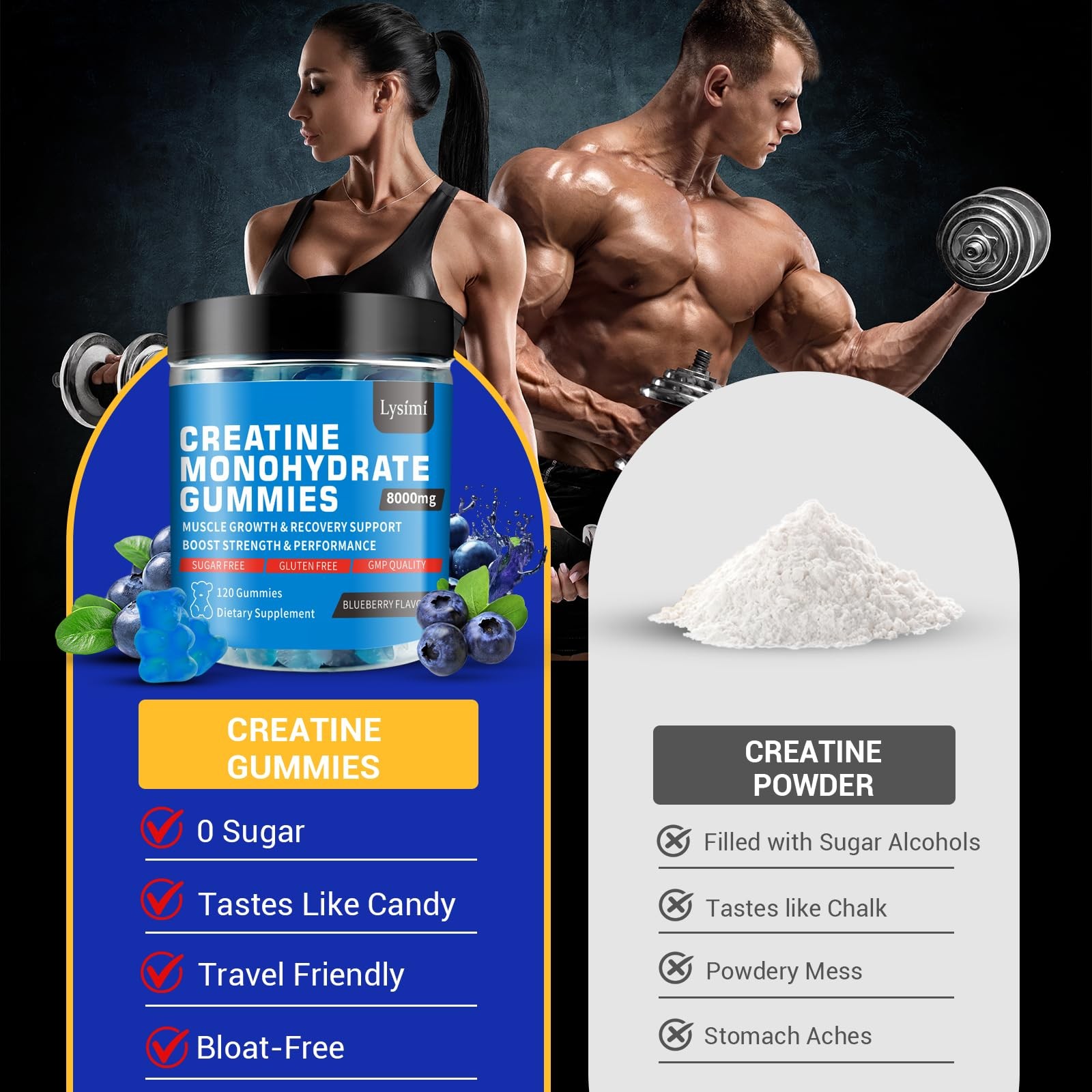 Gomitas De Monohidrato De Creatina Suplemento Muscular Previo Al Entrenamiento