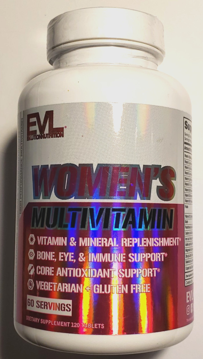 Evlution Nutrition WOMENS MULTIVITAMIN – 120 Tablets / 60 Servings – Exp 4/2027