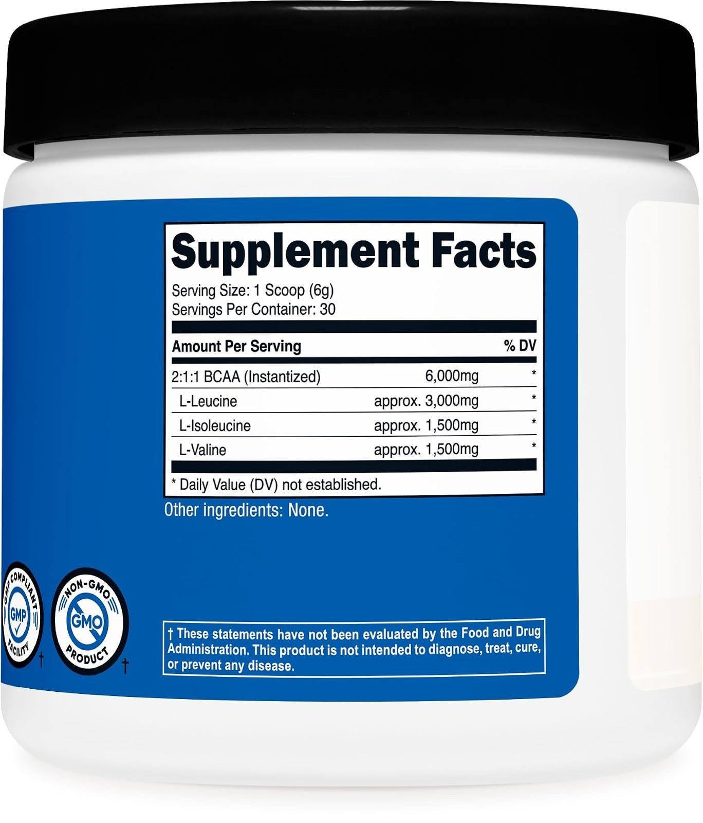 BCAA Powder (Unflavored, 30 Servings) – Vegetarian, Non-GMO, Gluten Free, Optima