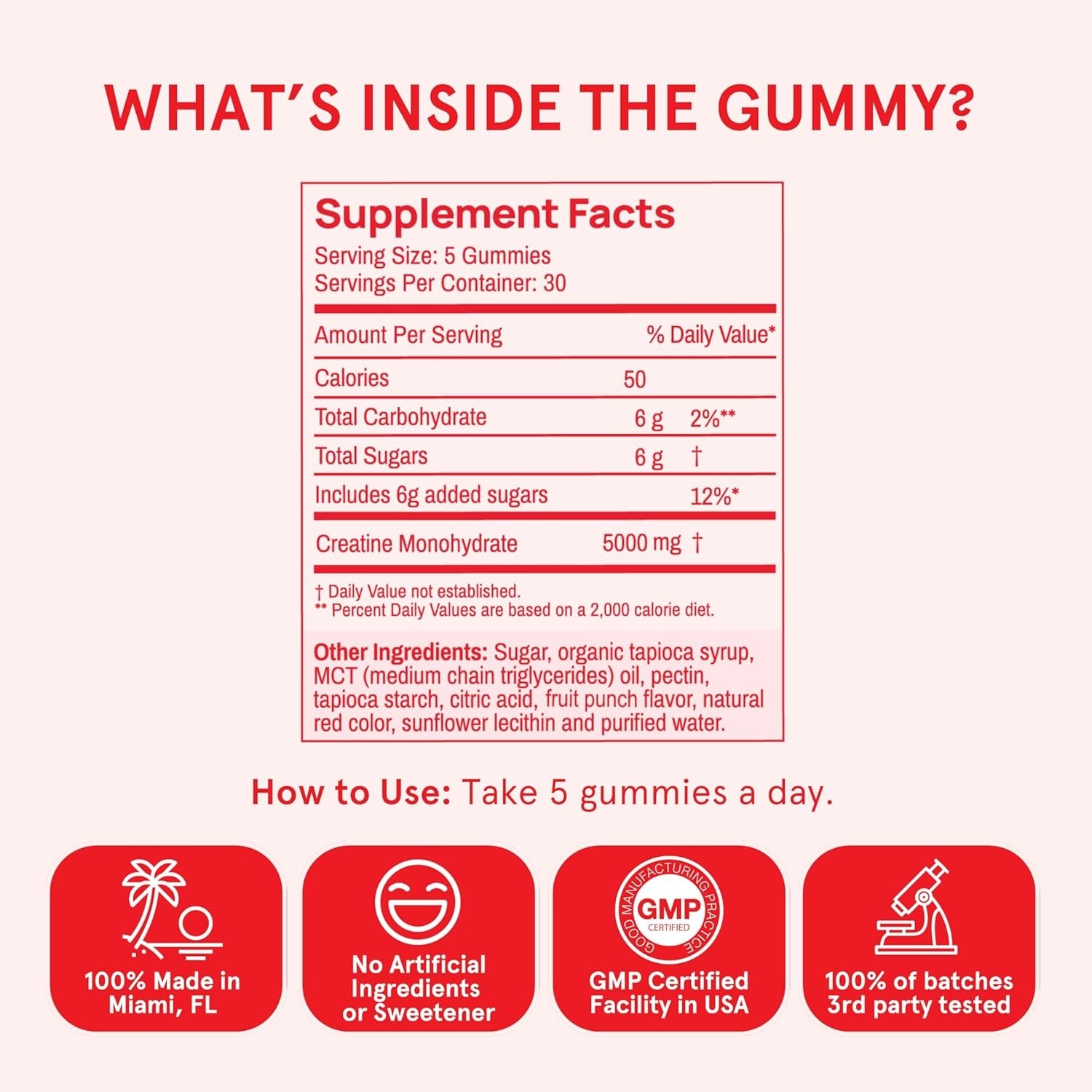 Peach Perfect Creatine Monohydrate Gummies Glute Builder Non-GMO *EXP: 01/2028*