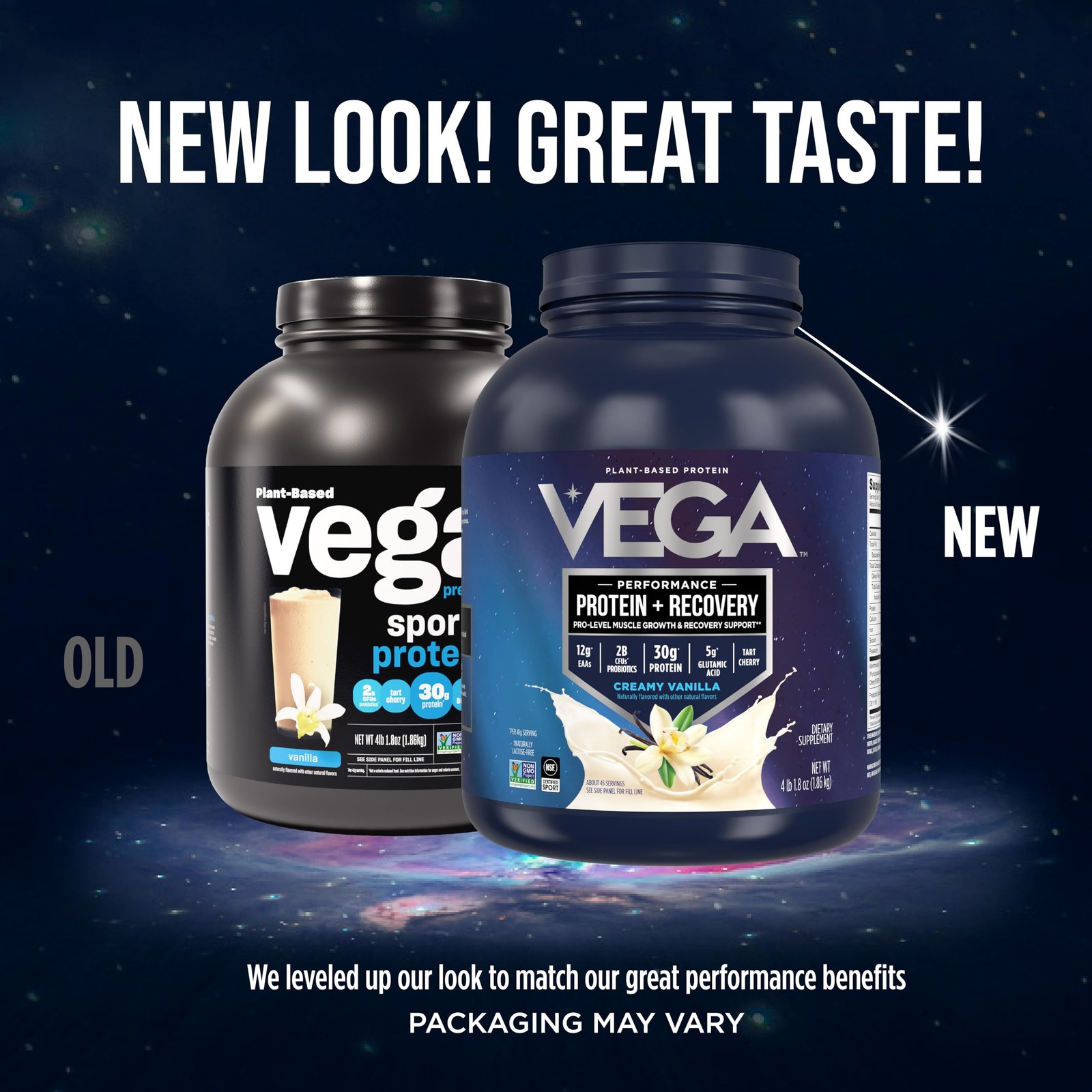 Vega Sport Vegan Protein Powder + Recovery – 30g Plant Based Protein per