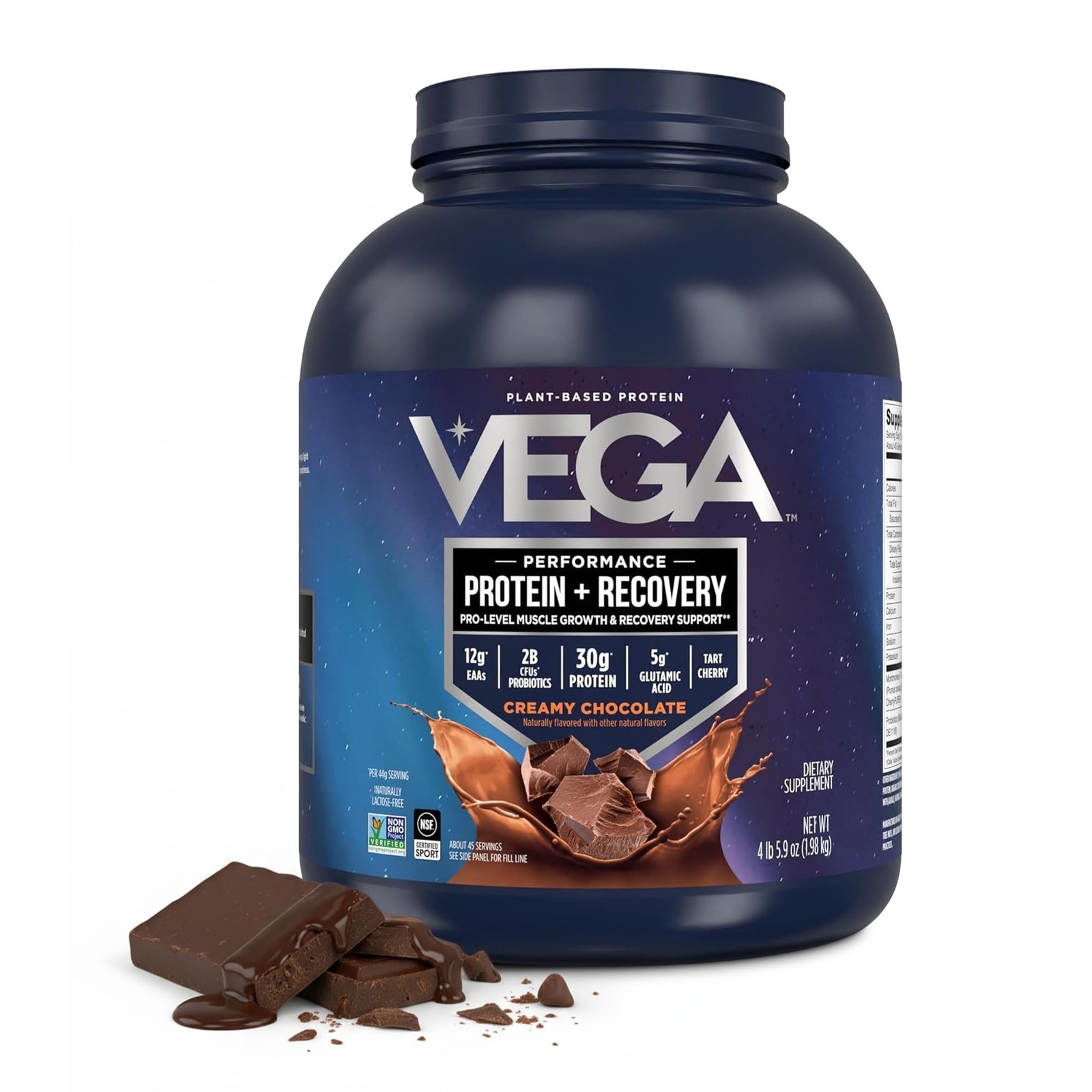 Vega Sport Vegan Protein Powder + Recovery 30g Plant Based Protein per Servi…