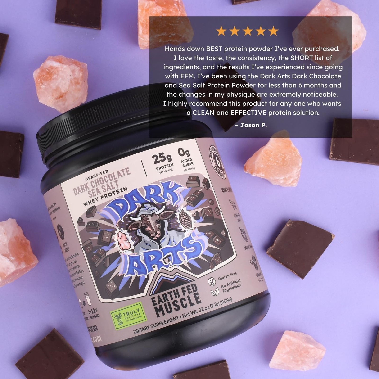 Earth Fed Muscle Dark Arts Irish Grass Fed Whey Protein Isolate, Third-Party …
