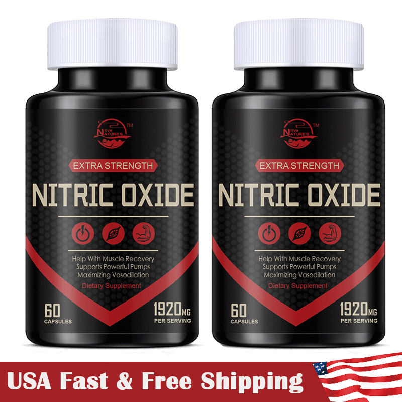 Nitric Oxide Booster Supplement – 2 x 60 Tablets L-Arginine, L-Citrulline 1920mg
