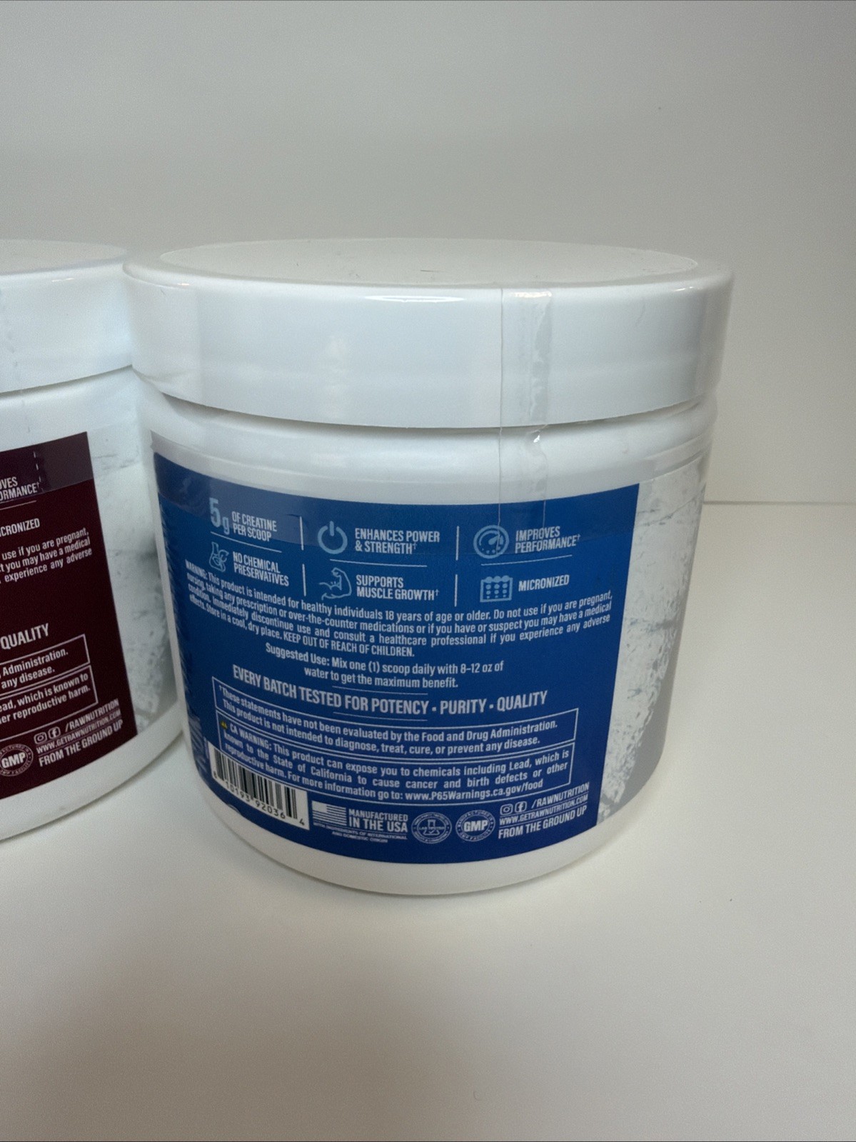 Raw Nutrition Creatine Monohydrate – Pack Of 2 New – Cherry Limeade & Blue Ras