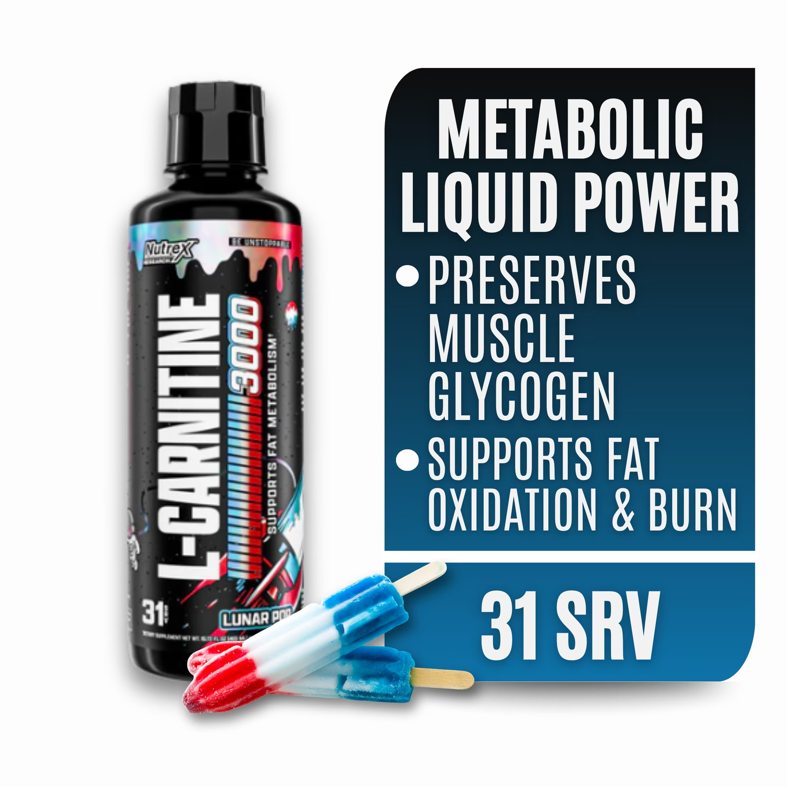 Liquid L-Carnitine 3000 Strawberry Watermelon Fat Metabolism Energy Support Drin