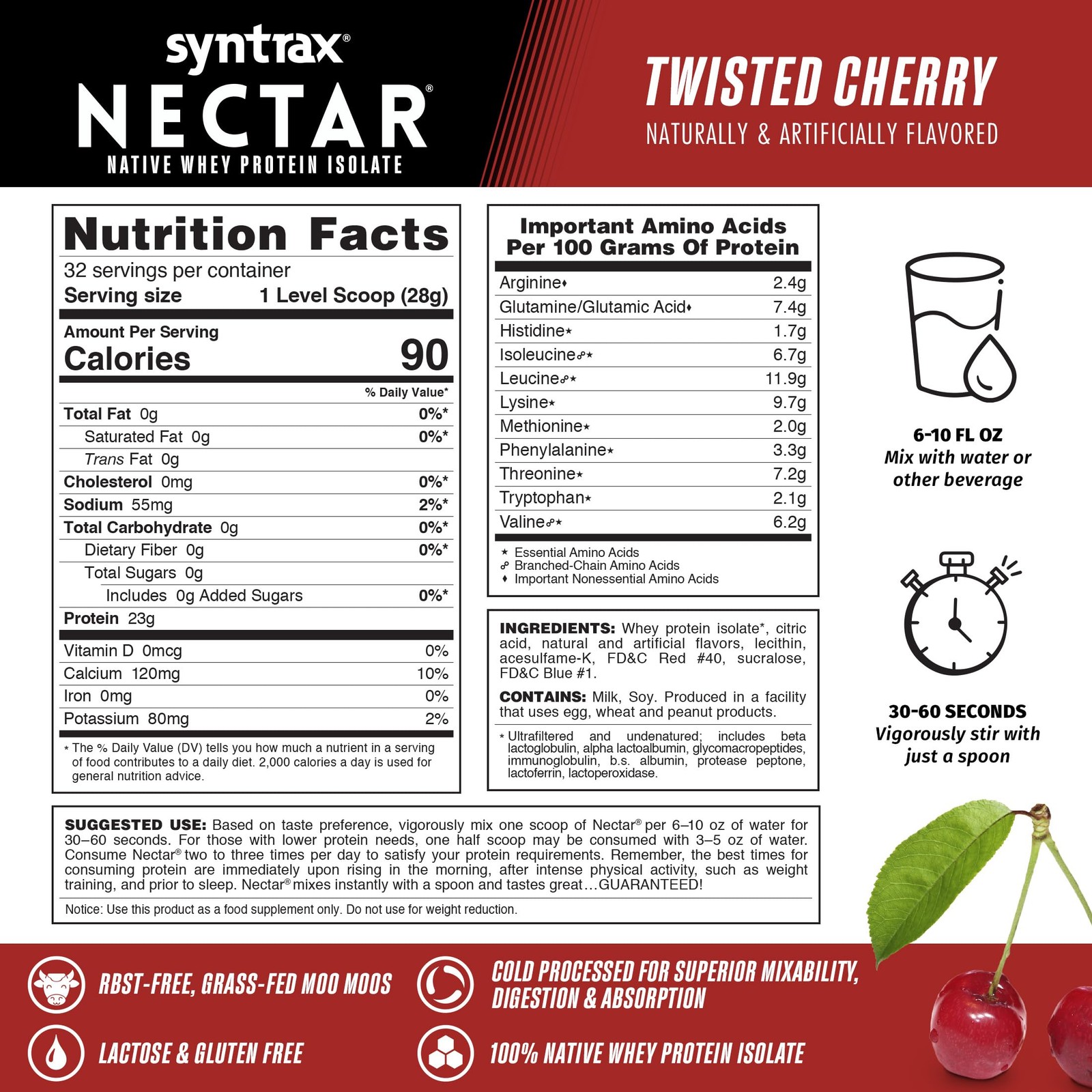 Syntrax Nutrition Nectar, 100% Whey Protein Isolate Powder,Refreshing Fruit J…
