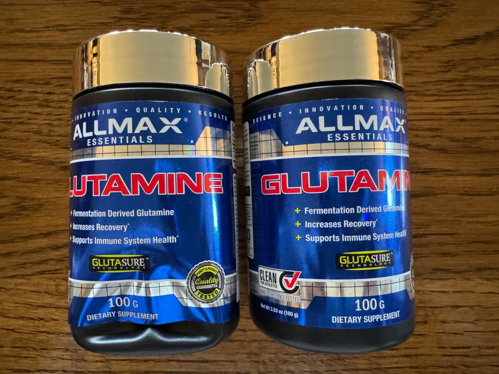 2 PK-Allmax Essentials, Glutamine, 3.53 oz (100 g) Each-SEALED-EXP 10/2026