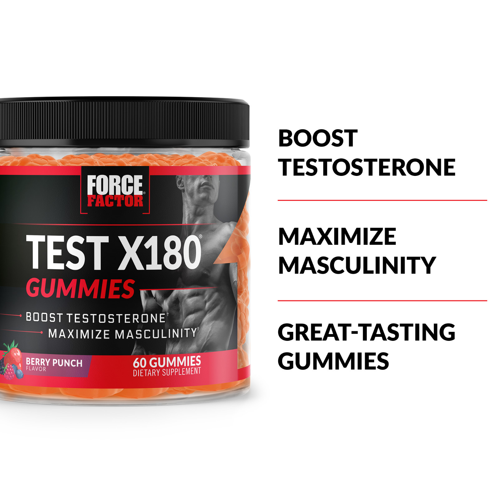 Force Factor Test X180 Gummies – Boost Testosterone & Maximize Masculinity