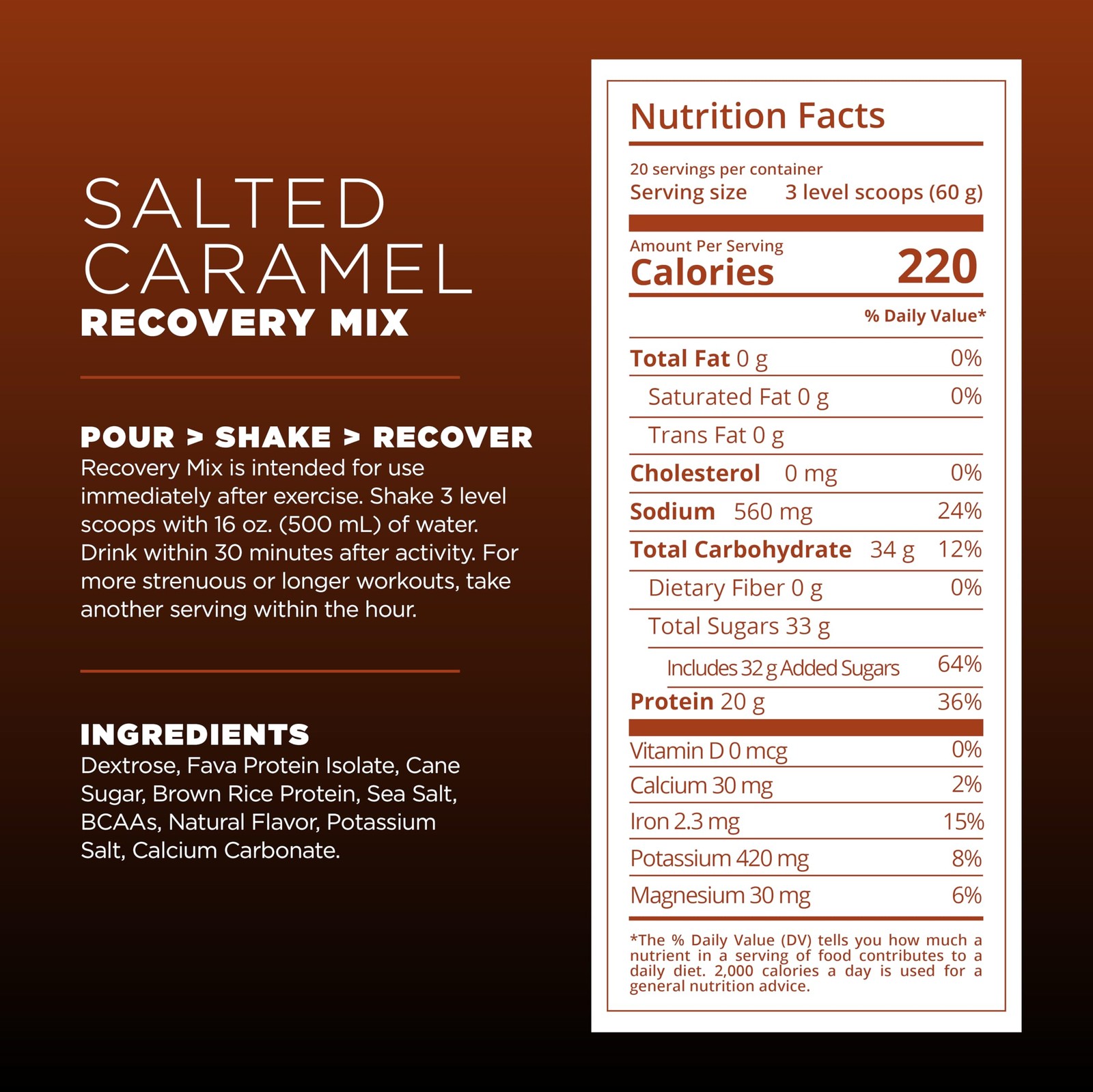 Tailwind Nutrition Recovery Mix 20 Grams Complete Protein Carbohydrates And