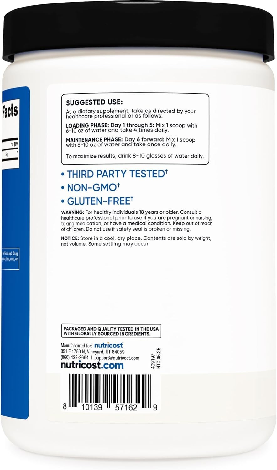 Nutricost Micronized Creatine Monohydrate Powder – 500g / 17.9 oz (100 Servings,