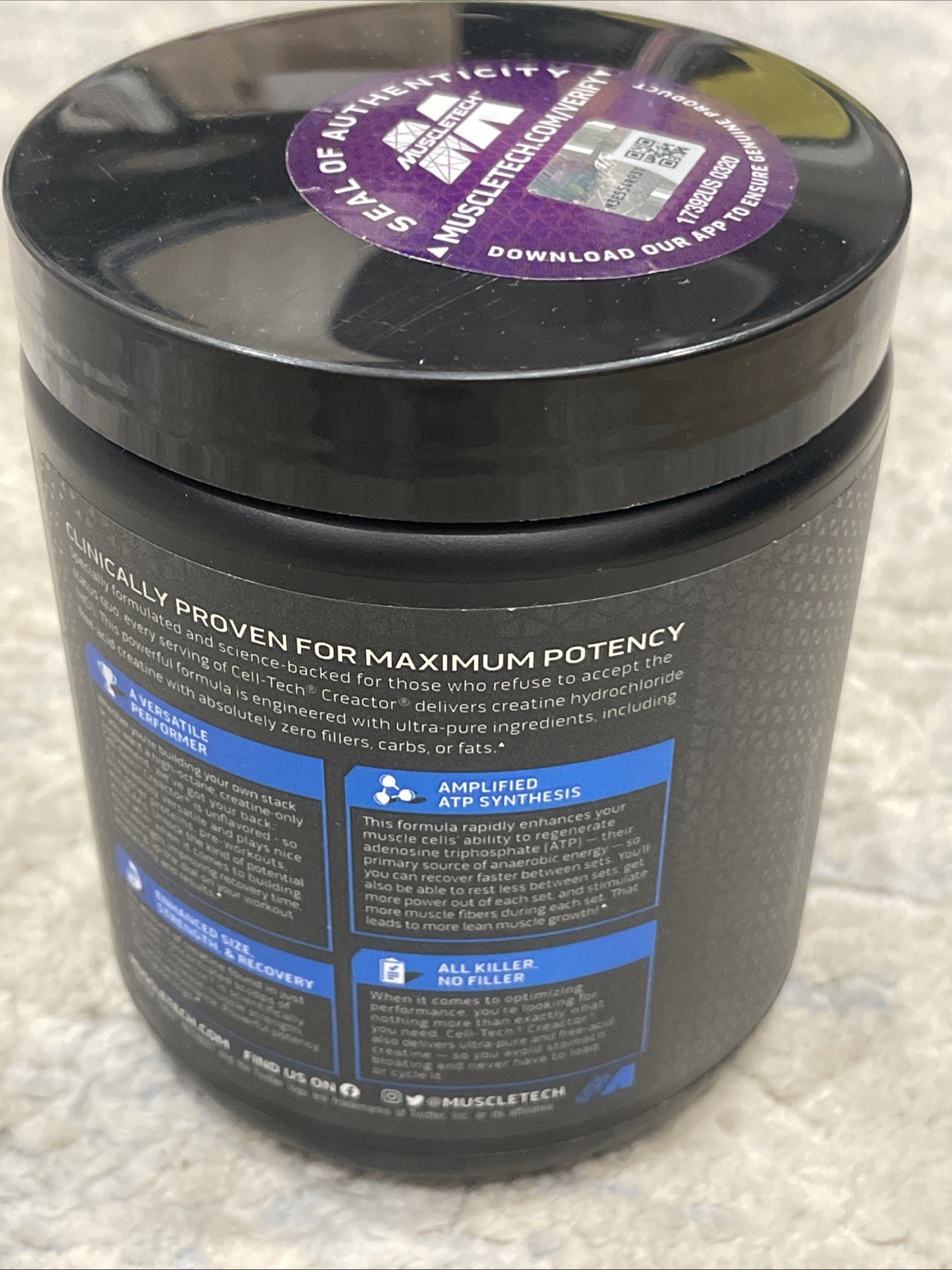 Cell-Tech Creactor Creatine HCl Powder – 120 Servings, Unflavored Muscle Sealed