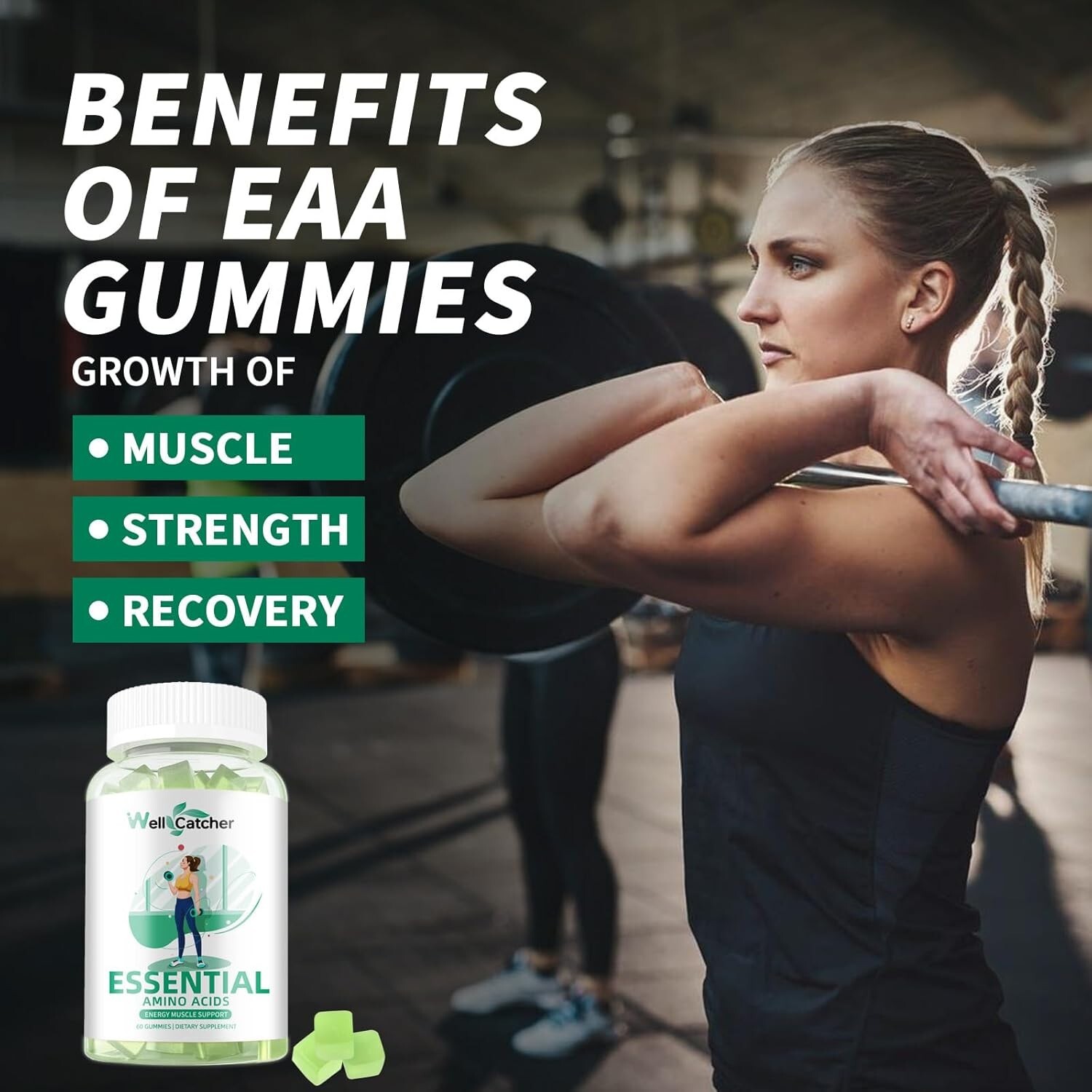 EAA Gummies Essential Amino Acids – All 9 Essential Aminos and All Branched-C…
