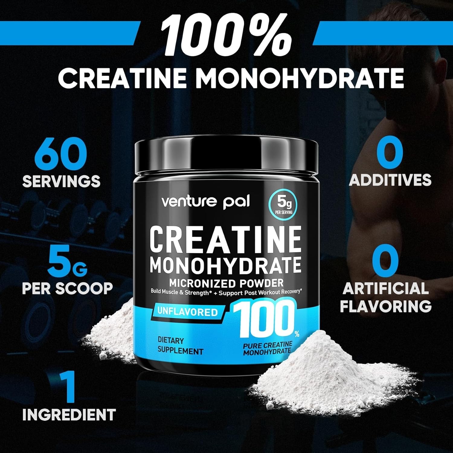 100% Pure Micronized Creatine Monohydrate Powder, Unflavored Creatine for Wom…