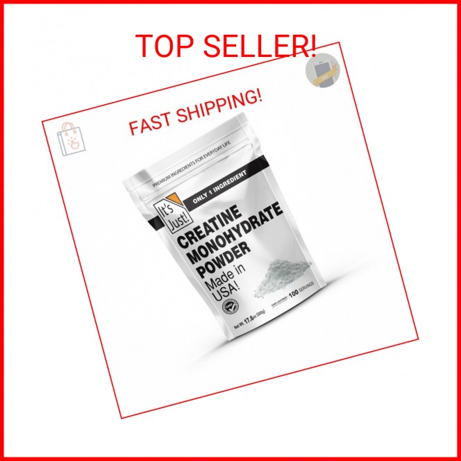 It’s Just! – Creatine Monohydrate Powder, Pure Creatine Powder, Made in USA, 3rd