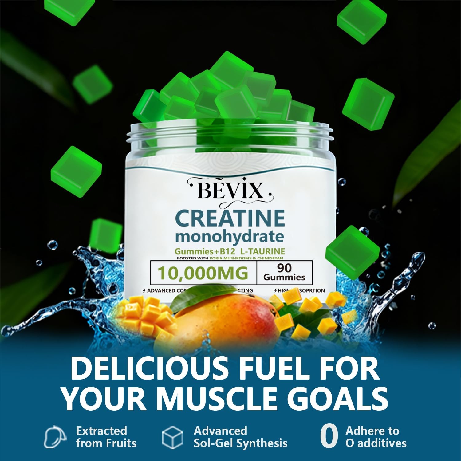 Creatine Gummies for Energy, Strength, and Muscle Growth – 90 Count, Sugar-Free