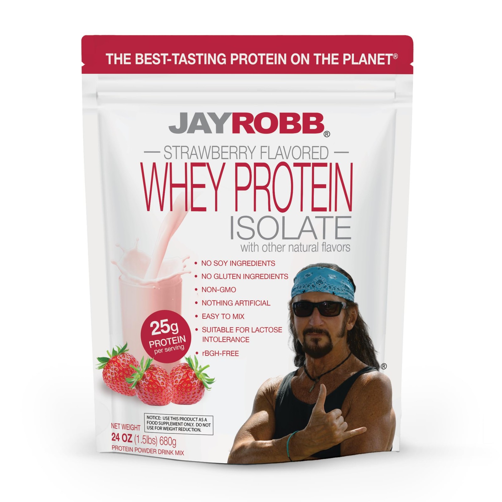 JAYROBB Whey Protein 1.5 Pound, Strawberry