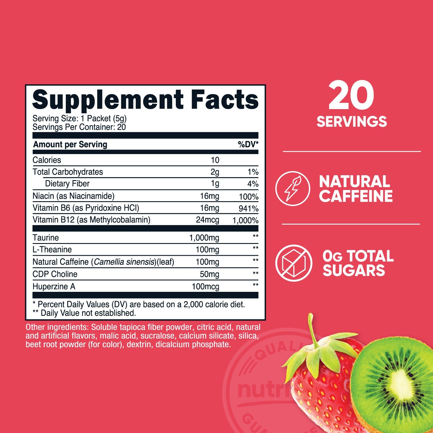 Nutricost Energy Complex Stickpack (20 servings) Strawberry Kiwi Flavored