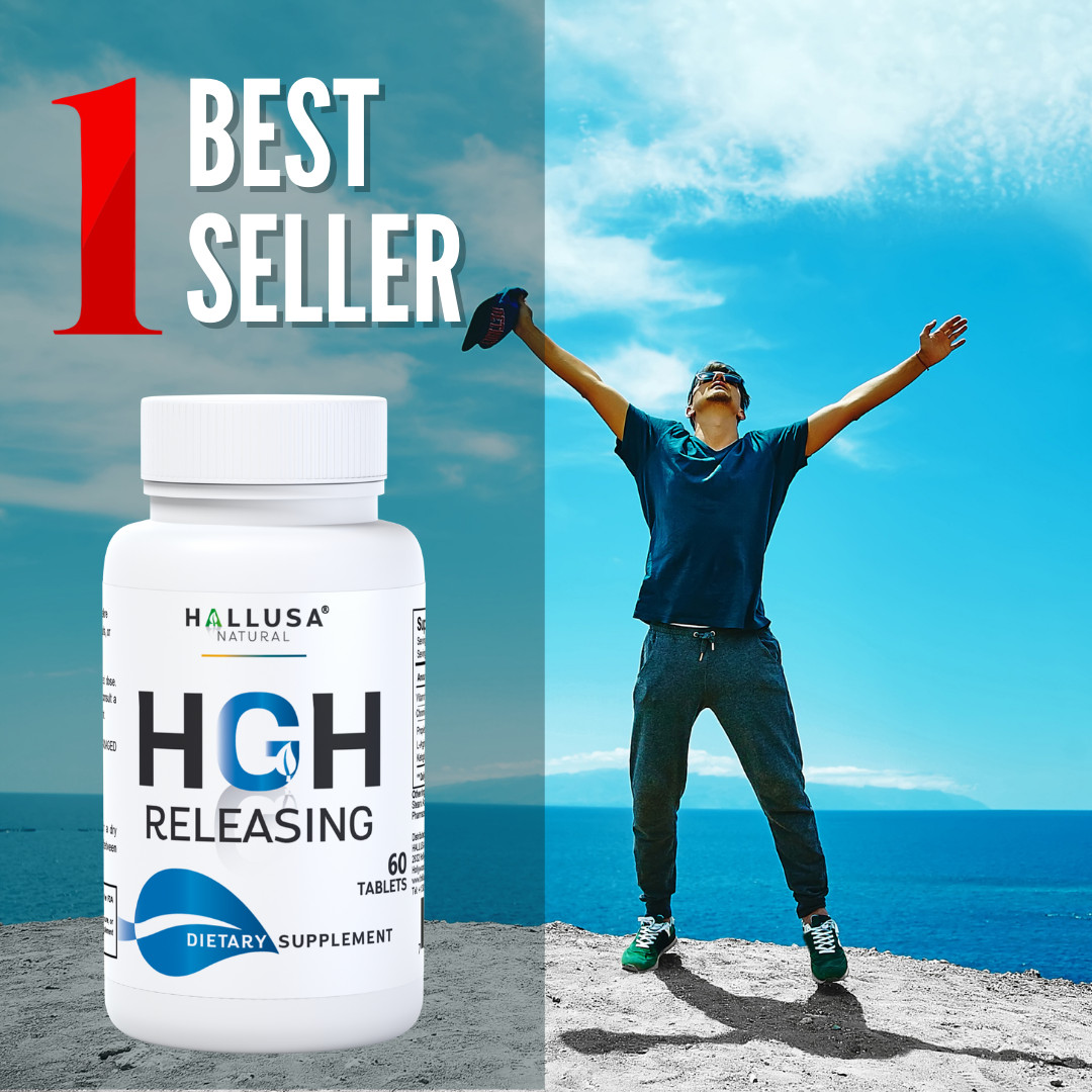Hallusa Natural HGH-Booster L-arginine & Nitric Oxide Support, 60 Tablets